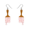 Paint Brush Ripple Drop Earrings - Pink  -  Erstwilder Essentials  -  Quirky Resin and Enamel Accessories