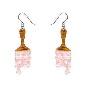 Paint Brush Ripple Drop Earrings - Pink  -  Erstwilder Essentials  -  Quirky Resin and Enamel Accessories