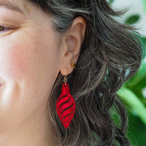 Long Bauble Drop Earrings - Red  -  Erstwilder Essentials  -  Quirky Resin and Enamel Accessories
