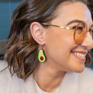 Avocado Affair Drop Earrings  -  Erstwilder  -  Quirky Resin and Enamel Accessories