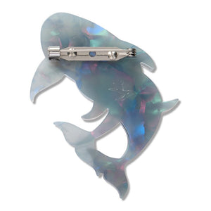 Yangtze Finless Porpoises Brooch  -  Erstwilder  -  Quirky Resin and Enamel Accessories