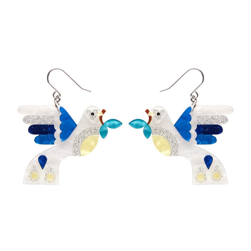 Peace & Love Drop Earrings (IMPERFECT)  -  Erstwilder  -  Quirky Resin and Enamel Accessories