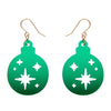 Round Bauble Drop Earrings - Green  -  Erstwilder Essentials  -  Quirky Resin and Enamel Accessories