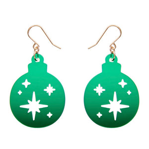 Round Bauble Drop Earrings - Green  -  Erstwilder Essentials  -  Quirky Resin and Enamel Accessories