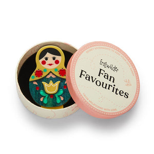 Matryoshka Memories Toy Brooch  -  Erstwilder  -  Quirky Resin and Enamel Accessories