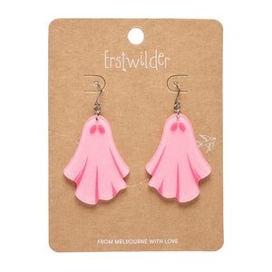 Ghostie Drop Earrings - Pink  -  Erstwilder Essentials  -  Quirky Resin and Enamel Accessories