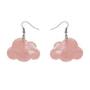 Solid Cloud Solid Glitter Resin Drop Earrings - Pink  -  Erstwilder Essentials  -  Quirky Resin and Enamel Accessories