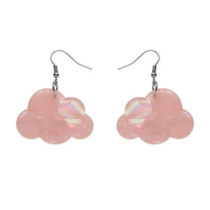 Solid Cloud Solid Glitter Resin Drop Earrings - Pink  -  Erstwilder Essentials  -  Quirky Resin and Enamel Accessories