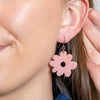 Flower Drop Earrings – Pink
