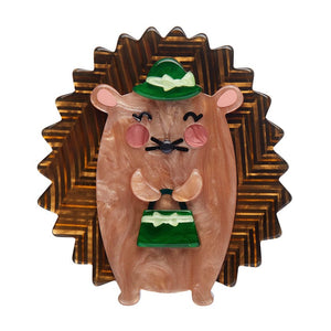 Harriet the Hedgehog Brooch (IMPERFECT)  -  Erstwilder  -  Quirky Resin and Enamel Accessories