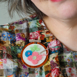 Stitched & Framed Brooch  -  Erstwilder  -  Quirky Resin and Enamel Accessories
