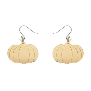 Pumpkin Mirror Drop Earrings - Gold  -  Erstwilder Essentials  -  Quirky Resin and Enamel Accessories