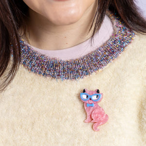 Elissa the Indie Cat Brooch  -  Erstwilder  -  Quirky Resin and Enamel Accessories