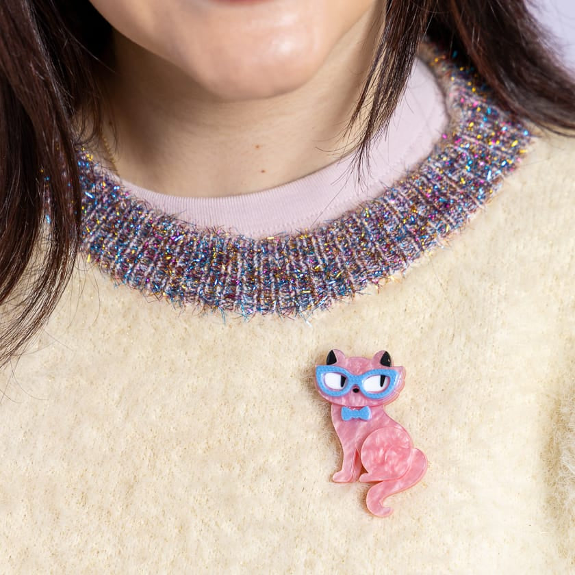 Elissa the Indie Cat Brooch  -  Erstwilder  -  Quirky Resin and Enamel Accessories