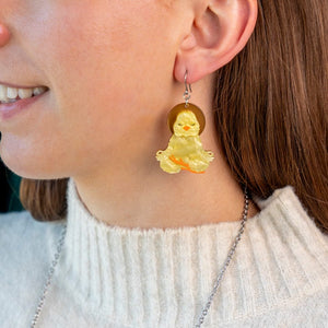 The Yoga Chick Drop Earrings  -  Erstwilder  -  Quirky Resin and Enamel Accessories