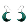 Cresent Moon Drop Earrings - Green  -  Erstwilder Essentials  -  Quirky Resin and Enamel Accessories