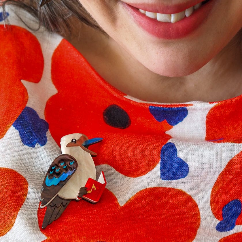 Kip the Kookaburra Brooch  -  Erstwilder  -  Quirky Resin and Enamel Accessories