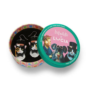The Posh Pussycat Drop Earrings  -  Erstwilder  -  Quirky Resin and Enamel Accessories
