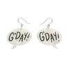 G'DAY Drop Earrings - White  -  Erstwilder Essentials  -  Quirky Resin and Enamel Accessories