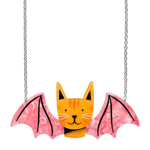 Winged Kitty Necklace  -  Erstwilder  -  Quirky Resin and Enamel Accessories