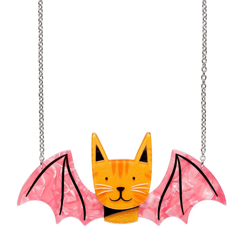 Winged Kitty Necklace  -  Erstwilder  -  Quirky Resin and Enamel Accessories