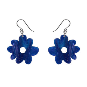 Flower Drop Earrings – Blue  -  Erstwilder Essentials  -  Quirky Resin and Enamel Accessories