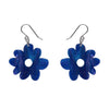 Flower Drop Earrings – Blue