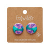 Hydrangea Rounded Stud Earrings - Purple  -  Erstwilder Essentials  -  Quirky Resin and Enamel Accessories