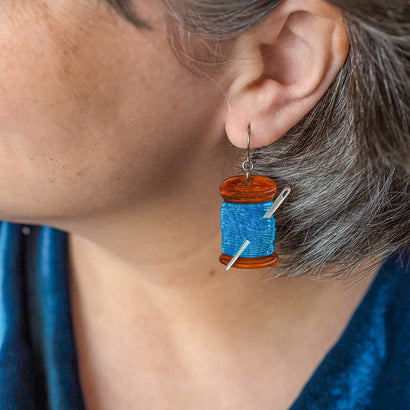 Thread the Needle Drop Earrings  -  Erstwilder  -  Quirky Resin and Enamel Accessories