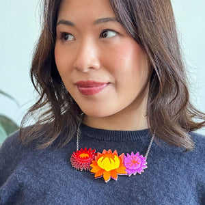 Strawflowers Necklace  -  Erstwilder  -  Quirky Resin and Enamel Accessories