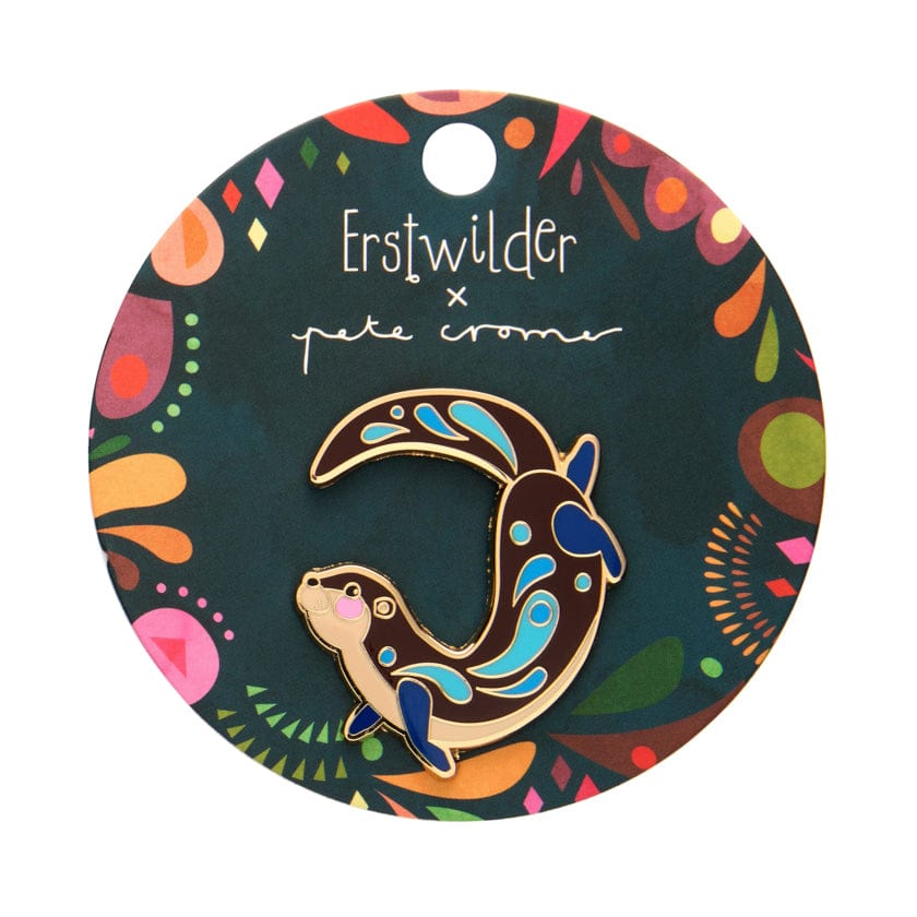 The Outgoing Otter Enamel Pin  -  Erstwilder  -  Quirky Resin and Enamel Accessories