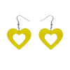 Heart Bubble Resin Drop Earrings - Yellow  -  Erstwilder Essentials  -  Quirky Resin and Enamel Accessories
