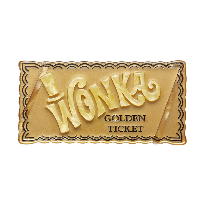 Golden Ticket Brooch (IMPERFECT)  -  Erstwilder  -  Quirky Resin and Enamel Accessories