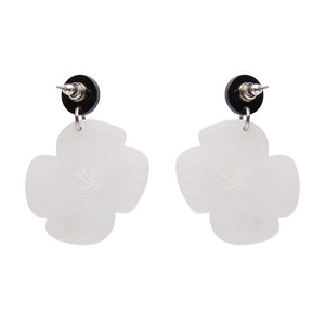 Remembrance Poppy Drop Earrings - White (IMPERFECT)  -  Erstwilder  -  Quirky Resin and Enamel Accessories