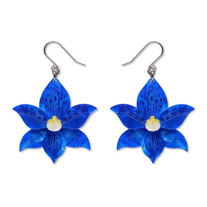 Spotted Sun-Orchid Drop Earrings  -  Erstwilder  -  Quirky Resin and Enamel Accessories