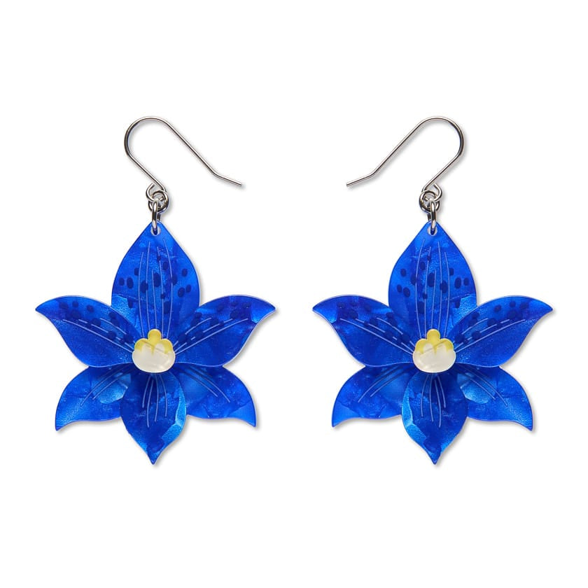 Spotted Sun-Orchid Drop Earrings  -  Erstwilder  -  Quirky Resin and Enamel Accessories