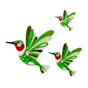 The Riveting Ruby-Throated Hummingbird Wall Art  -  Erstwilder  -  Quirky Resin and Enamel Accessories
