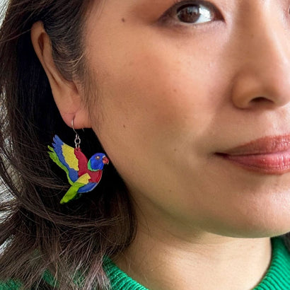 Lulu the Lorikeet Drop Earrings  -  Erstwilder  -  Quirky Resin and Enamel Accessories