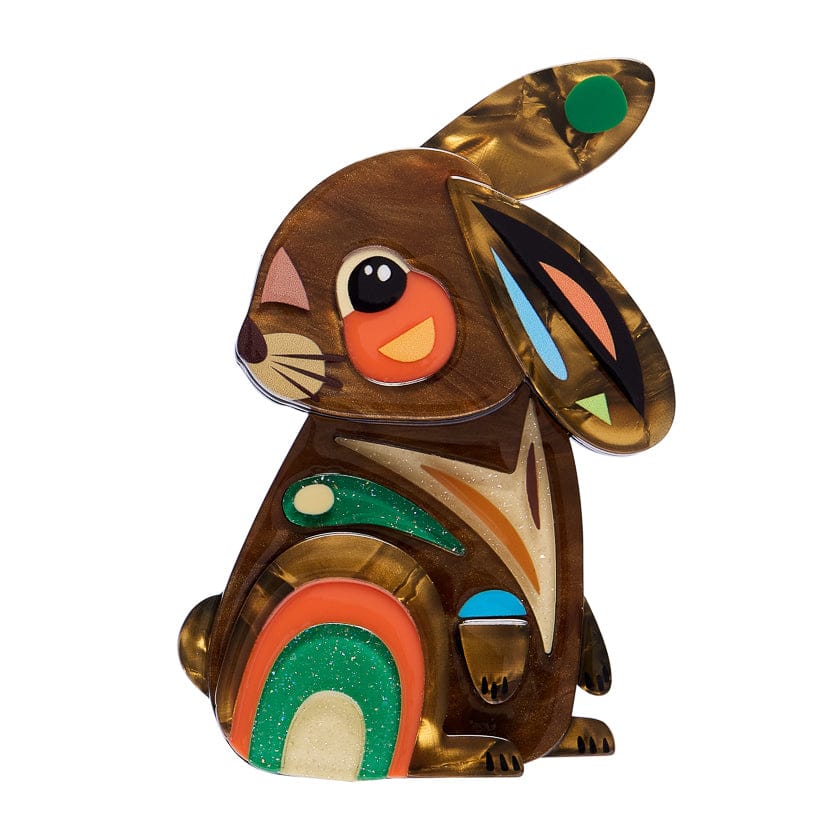 Milo the Bunny Brooch  -  Erstwilder  -  Quirky Resin and Enamel Accessories