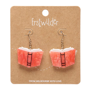 Story Book Drop Earrings - Orange  -  Erstwilder Essentials  -  Quirky Resin and Enamel Accessories