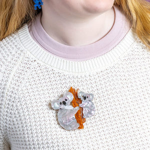 Among the Eucalyptus Brooch Pair  -  Erstwilder  -  Quirky Resin and Enamel Accessories