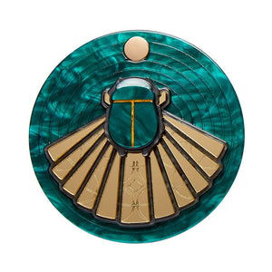 The Heart of Egypt Scarab Mirror Compact (IMPERFECT)  -  Erstwilder  -  Quirky Resin and Enamel Accessories