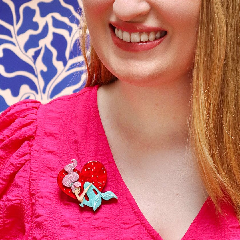 Oceans of Love Brooch  -  Erstwilder  -  Quirky Resin and Enamel Accessories