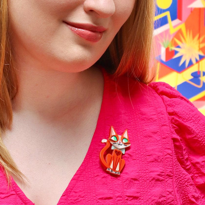 The Cat's Meow Brooch  -  Erstwilder  -  Quirky Resin and Enamel Accessories