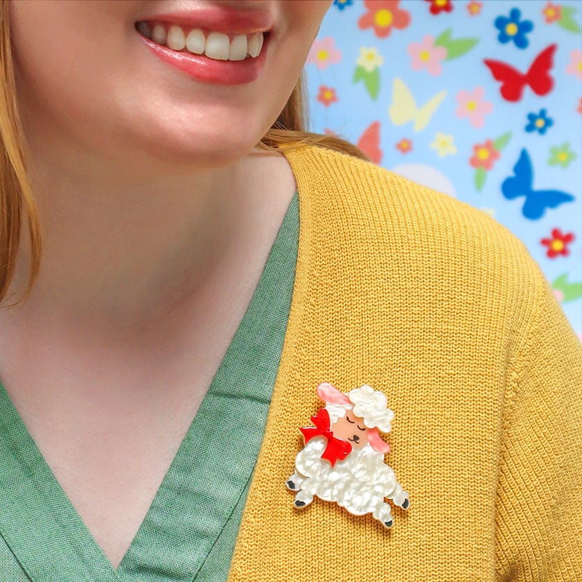 Dolly the Demure Brooch  -  Erstwilder  -  Quirky Resin and Enamel Accessories