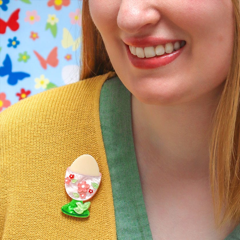 All Yolks Aside Brooch  -  Erstwilder  -  Quirky Resin and Enamel Accessories