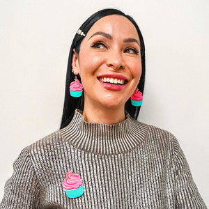 Iced Cupcake Brooch (IMPERFECT)  -  Erstwilder  -  Quirky Resin and Enamel Accessories