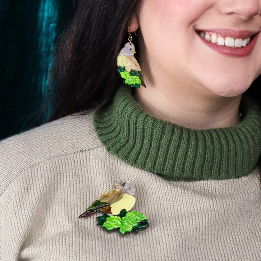 Wondrous Warbler Brooch (IMPERFECT)  -  Erstwilder  -  Quirky Resin and Enamel Accessories