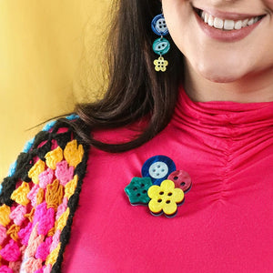 Cute As A Button Brooch  -  Erstwilder  -  Quirky Resin and Enamel Accessories