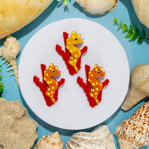 Pygmy Seahorse Brooch  -  Erstwilder  -  Quirky Resin and Enamel Accessories